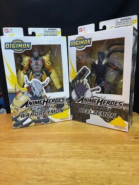 Digimon Anime Heroes Wargreymon & Beelzemon Set - Yellow, Black